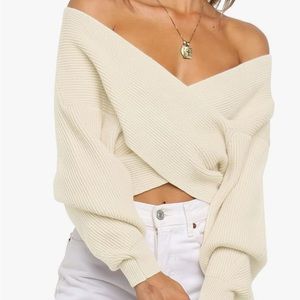 Wrap V Neck Knit Sweater ✨HP✨